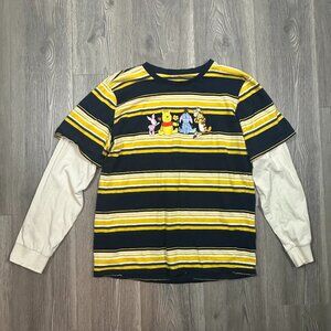 Disney Winnie the Pooh Striped Long Sleeve Shirt Size M